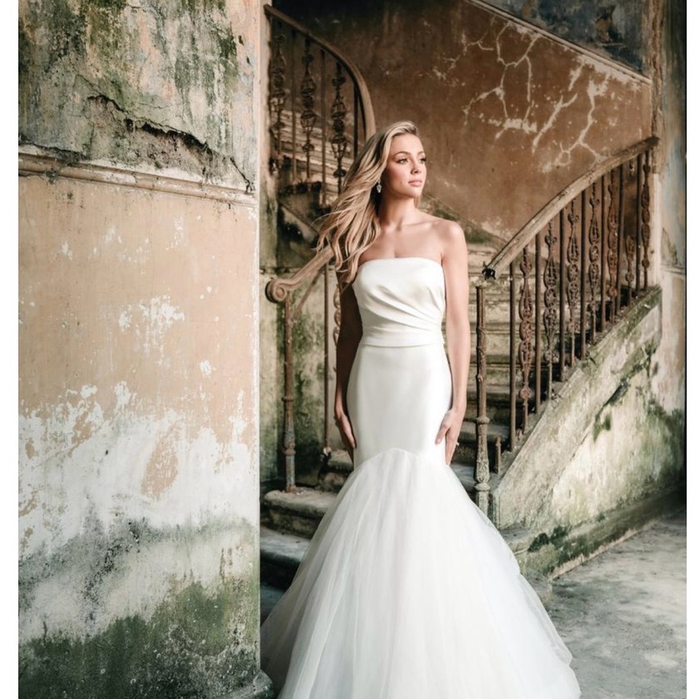 Madison James Strapless Cream Wedding Gown